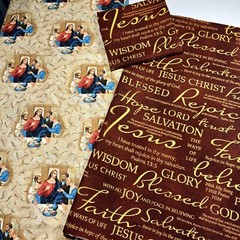 Last Supper Jesus Words of Faith Fabric 3-Pack, Coordinating Fabrics 100% Cotton