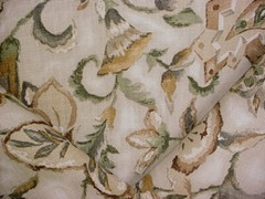 19Y Lee Jofa 2006209 Yasmin Stone Sand Floral Printed Linen Upholstery Fabric