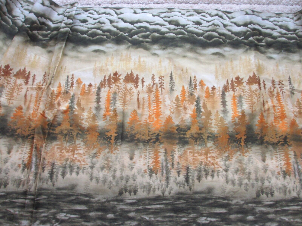 OOP Hoffman Fabrics McKenna Ryan Nature Trees Clouds River Woods 1 Yard 30″