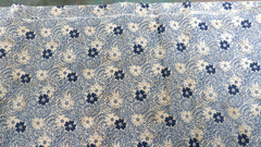 Lot Of 3 Vintage Floral Fabrics Cotton Blue Calico General Fabric Co Marcus Bros