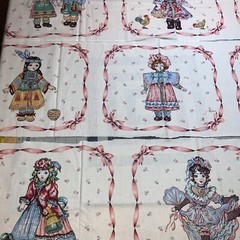 Rare Vintage Children Of The World Princess Fabrics Pattern 355 One Row Of 3