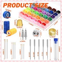 140 Pcs Sewing Thread Kit, 36 Assorted Colors Machine Threads with Spools,…