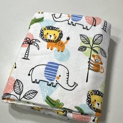 Snuggle Safari Animal Cotton Flannel Fabric, Multicolor White, Unisex 2 yds