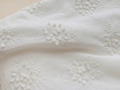 1M Cotton Fabric Floral Cloth 3D Embroidered Flower Costume Tablecloth Craft Sew