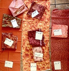 Lovely Shades Of Orange 10 Fabric Scraps For Quilting, Measurement in Pics