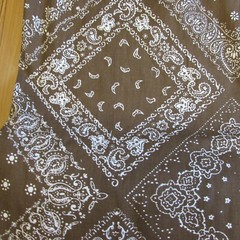 Vtg Cotton Fabric Christopher Prints Cumberland Brown Bandana BTYx 50