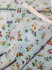 MMFab Blue Floral Butterfly Print Cotton Quilting Sewing Fabric 44″ X 5.1yds