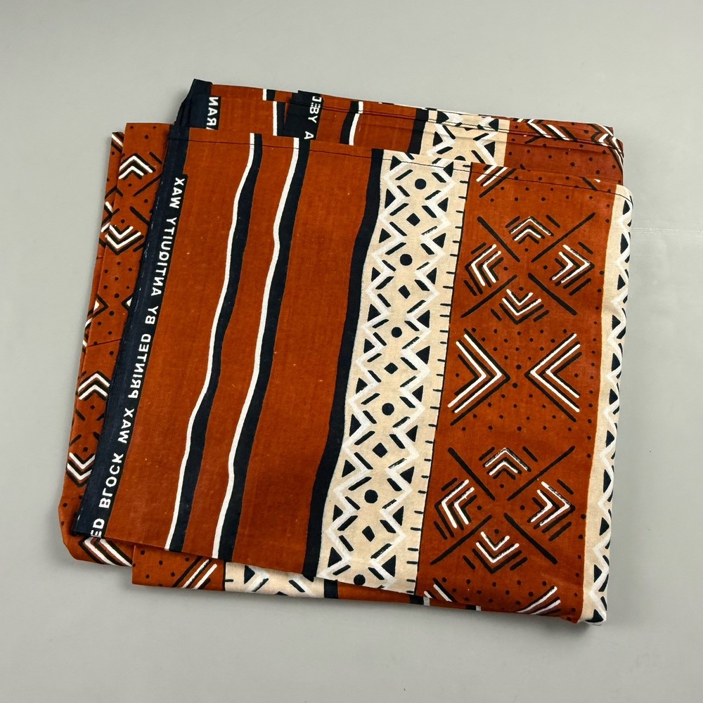 Antiquity Wax African Print Curtain Panel Tribal Mudcloth Fabric Cotton 2.6 Yard