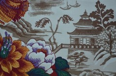 Thirty + yards available VINTAGE STANLEY KING CHINOISERIE CHINTZ 100% Cotton
