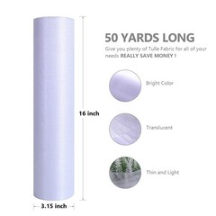 White Crystal Organza Tulle Fabric by the Yard 16″ Wide 50 Yards
