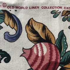 Vtg Waverly Pinehurst Linen Jacobean Floral Decorator Upholstery Fabric 4 yd 12″
