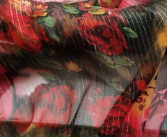 Crinkled Georgette Silk Fabric Evening Dress Scarf Gauze Metallic Silk Material