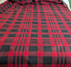 Blizzard Fleece Fabric Black & Red Check Plaid 59″ Wide BTY