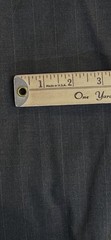 $26 for 2Yds,Dark NAVY Blue Strip,100%Wool Plain Weave For Suit.pants&skirt #151