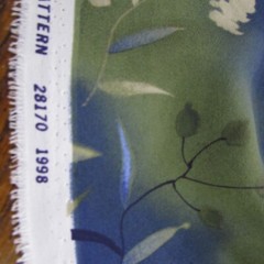 OOP Blue Green FOREST FABRICS Inc. 1997 Textured Fabric 46 x 132″