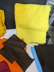 Vintage Lot of 23 Felt Fabric Arts Crafts Several Large Pieces Many Colors
