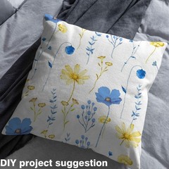 Erosebridal Watercolor Floral Fabric By The Yard Blue 10 Yards, Yellow