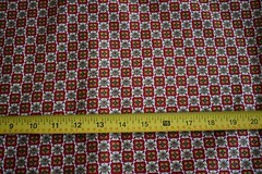By 1/2 Yd, 36″ Wide, Vintage 1940’s-60’s, Red Green Yellow Floral on White,N1623