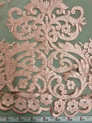 Teagan BLUSH PINK Damask Design Embroidered on Mesh Lace Fabric by the Yard – 1