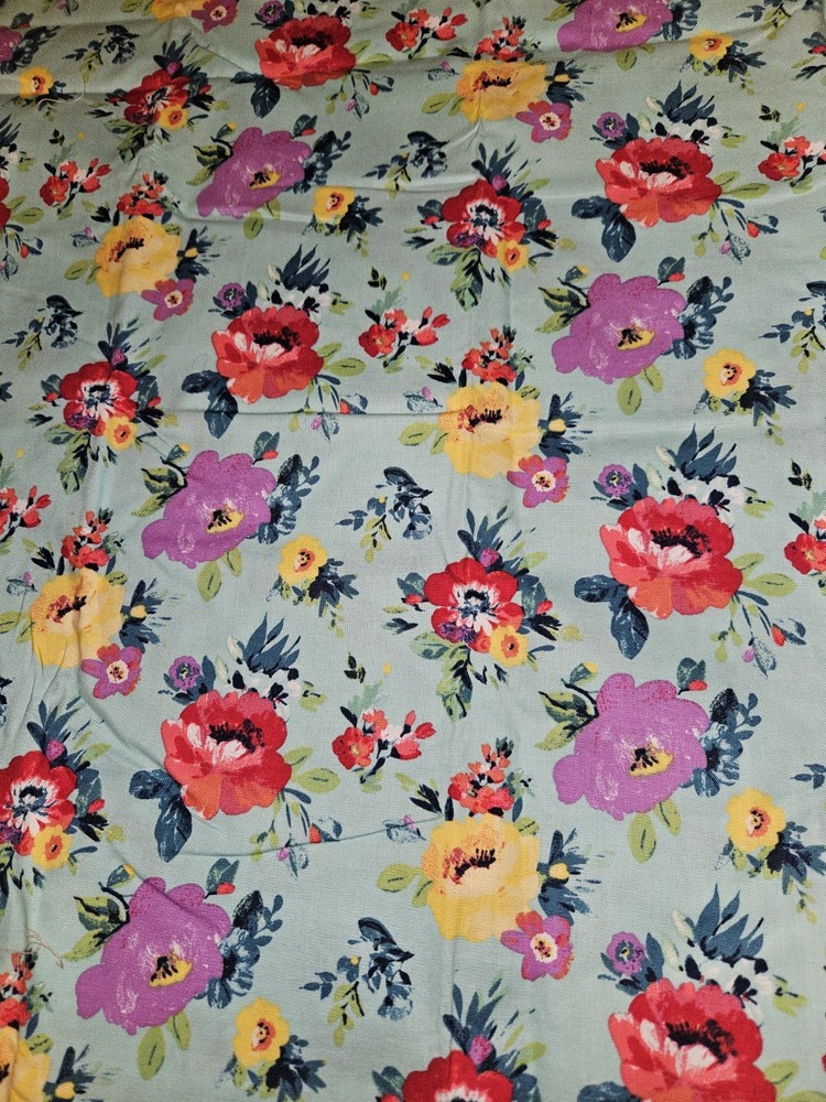 The Pioneer Woman Sweet Romance Colorful Flowers Cotton Fabric 1 Yard X 44″