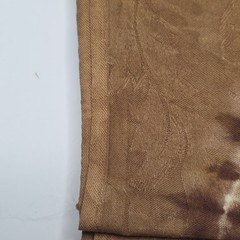 Vintage West African Bazin Riche Damask Fabric Tie Dye Brown Ochre Boho 2.4Yds