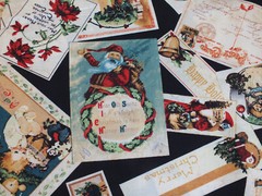 2.5 yd Blocks Labels Wilmington Christmas EMPORIUM GRAPHIC 45 cotton quilt black