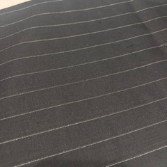 Black Pinstripe Shirting Weight Wool Fabric 2.5 Yds 60″ Wide Suiting Material
