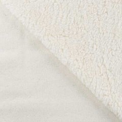 Cotton Teddy Sherpa Fleece Fabric Material – ECRU NATURAL