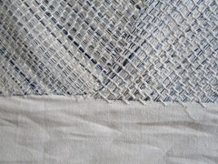 Schumacher’s HECETA Embroidery Geometric Global Blue Ivory 5.22 yds w/ Cutout