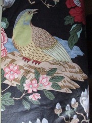 Rockbird GP & J Baker England Cotton Chintz Fabric Birds Floral 61×51 RARE 80’s