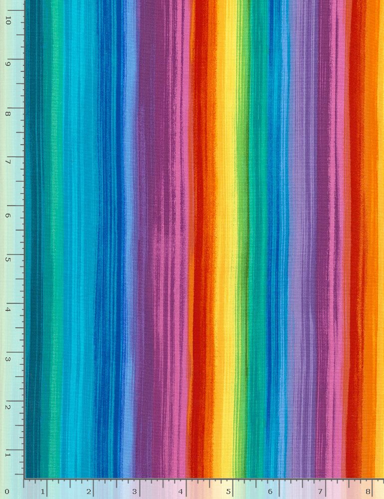 Rainbow Stripe Fabric By Yard Pavillion Bright Cotton Timeless Treasures C6323
