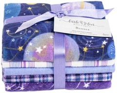 5 PCS 18×21 Inch Celestial Cotton Flannel Fabric Fat Quarter Bundle Sewing