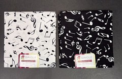 Single Brand 100% Cotton Fat Quarter Fabric Bundle Lot of Two Musical Print