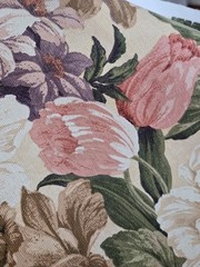 Vintage Richloom BTY Floral Large 100% Cotton 54″ Wide Shabby Chic Cottage