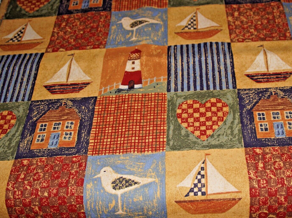 Quality Sturdy Woven Cotton Fabric for Home Decor * BTY * Coastal / Ocean Theme