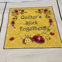 Sewing Theme Fabric Panel Squares, Pillow Fabric Squares