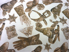 SEVENBERRY WESTERN THEME FABRIC REMNANT 43” W X 38” L