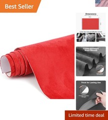 Red Suede Fabric Wrap – 12×60 inch Suede Wrap for Car Interior – Self-Adhesiv…