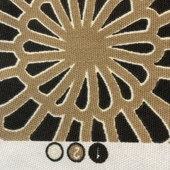 Piece Of Richloom Black & Tan Geometric Fabric Size 54”x 43” With Square Cut Out