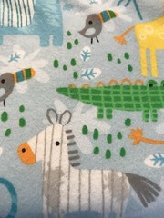 Sweet Jungle Animals On Baby Blue Super Snuggle Cotton Flannel Fabric BTY