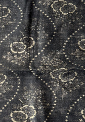 Ralph Lauren Etienne Floral Vintage Black Designer Fabric Remnant 24″x24″