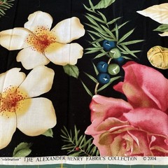 Celebration Holiday Christmas Floral Holly Rose Poinsettia Alexander Henry 1.5 Y