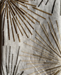 Groundworks Sparklers LinenBeige/Grey Fabric Remnant 24″x24″