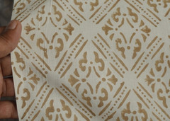 White & Beige Hand Block 7 Yard 100%Cotton Fabric NO TARRIF CHARGES 100%✅KK17