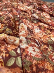 Silky Crinkle Rayon. Autumn Colors Beautiful Drape 52” Wide