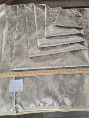 Damask Jacquard Brocade Vine Fabric 118″ 10 1/2 Uncut Yards Pale Green Gold