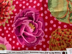 FAT EIGHTH 9x 21 Kaffe Fassett Rowan GP91 Big Blooms Red Fabric combine ship