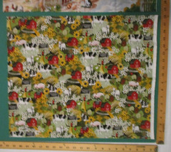 Cotton Quilt Fabric Lot of 4 FQs Farm Chicken Cow Pig Barns