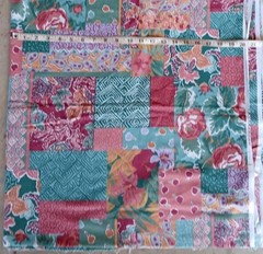 Country Floral Patchwork Cotton Weave 45×42″ Roses Cherries Paisley 43×3.3 Yds