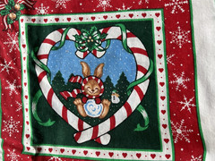 4 yds Wamsutta Hallmark CHRISTMAS Animals Snowflake Cheater Quilt Fabric